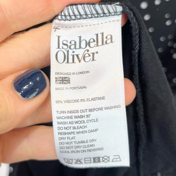 ISABELLA OLIVER  Size 2 US 6 S Amelie T Shirt Maternity Dress Polka Dot Black - Picture 8 of 10